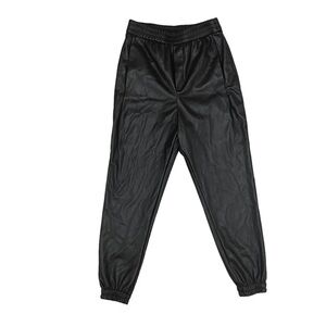 Zara Faux Leather Black Jogger Pants with Pockets Size XS
